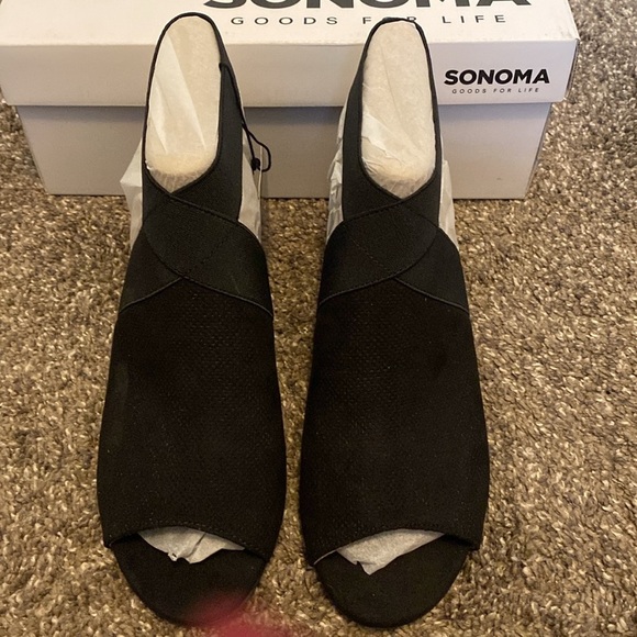 Sonoma Ortholite eco Stonefish Slingback Ankle Boots Open Toe Black Sz 8.5 - Picture 3 of 5